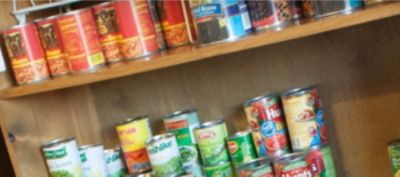 Van Subaru Collects food pantry canned goods and pantry items for  a local food pantry