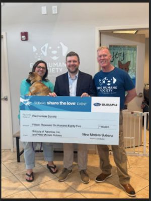 New Motors Subaru Share the Love With Over $15,000 Donation to our local Erie Humane Society