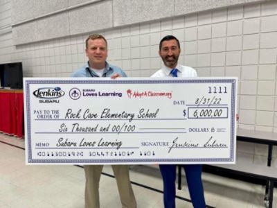 Jenkins Subaru Donates $6,500 to Rock Cave Elementary School