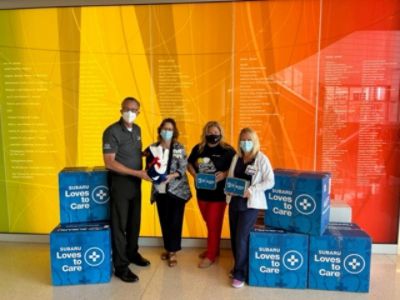 Subaru - Leukemia & Lymphoma Society Blanket Drop Ann Barshinger Cancer Center 