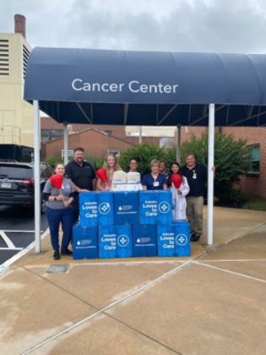 Piazza Subaru of Limerick and LLS deliver warmth to patients at Phoenixville Hospital Cancer Center.