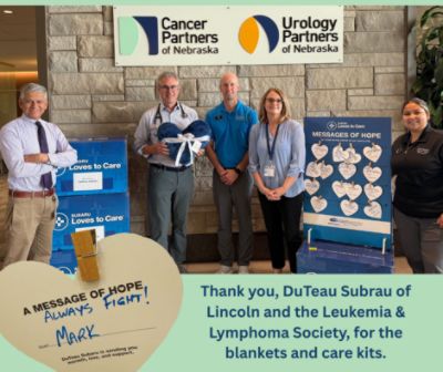 DuTeau Subaru gives LOVE and HOPE to cancer patients