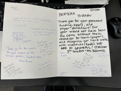 Bertera Subaru of Hartford "A Lesson in Gratitude at Milner School"