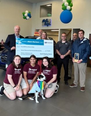 A Paw-Some Donation: North Reading Subaru raises 12,175 for the MSPCA 