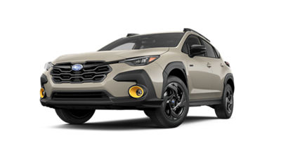 A front shot of the 2026 Subaru Crosstrek Hybrid, representing its 8.7-inch ground clearance. 