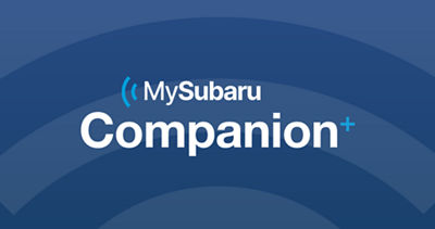 MySubaru Companion+ logo on a blue background.