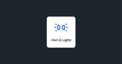A blue icon representing the front headlights and horn on a Subaru.