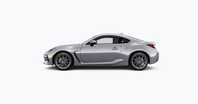 A side profile shot of a silver 2027 Subaru BRZ.