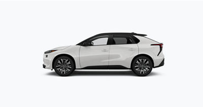 A side view of a 2027 Subaru Solterra all-electric SUV.
