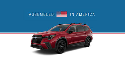 Subaru Outback con la marca Assembled in America.