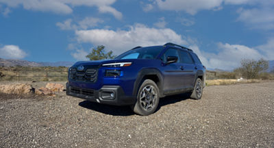 A blue 2026 Subaru Outback.