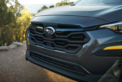 The front end of a Subaru vehicle