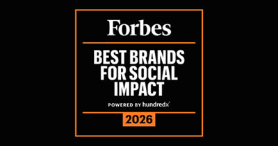2026 Forbes Logo, best Brands For Social Impact Award.