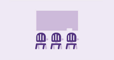 Purple classroom icon