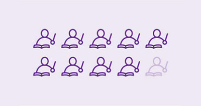 Group of nine purple teacher icons