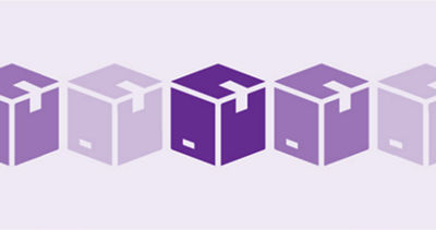 Reapeating purple boxes icon