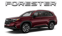 A 2026 Forester Hybrid on a dark background.