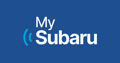 White MySubaru logo on a blue background