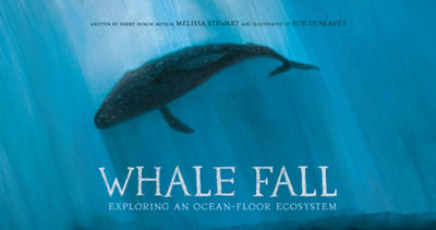 Cover of Whale Fall book with a whale swimming in the ocean