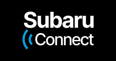 White SubaruConnect logo on a black background