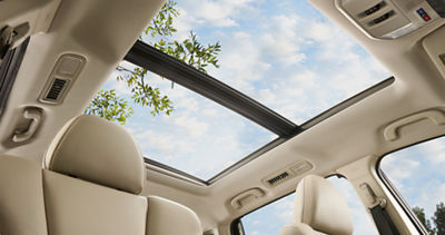 The 54-inch panoramic moonroof in a Subaru Ascent full-size SUV.
