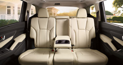 The rear seats of a 2025 Subaru Ascent showing some of the vehicles 19 cupholders.
