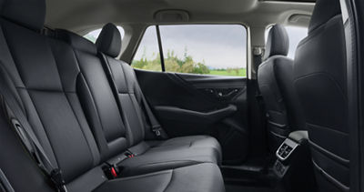 The rear seats in an Outback Onyx Edition, upholstered in durable StarTex material.