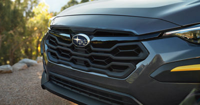 Close-up of front grill of 2026 Subaru Crosstrek.