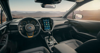 2026 subaru crosstrek Wilderness interior shown in Gray StarTex® 
