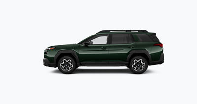 A side view of a 2026 Subaru Outback in Deep Emerald Green Pearl
