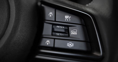 Standard leather-wrapped steering wheel with integrated controls