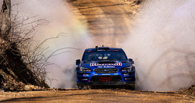 Brandon Semenuk and Keaton Williams took their first win of the 2022 rally season at 100 Acre Wood with a strategic drive and last-stage luck when rival Ken Block struck a deer on the final stage.