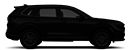 Side profile of a darkened 2026 Honda CR-V against a gray background.