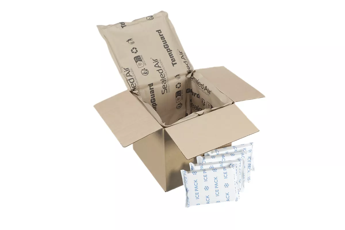 TempGuard insulated box liners in a cardboard box