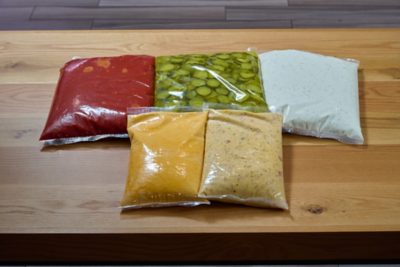 form-fill seal bags containing condiments