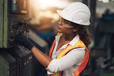 Engineer working in factory