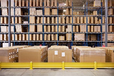 cardboard boxes in warehouse