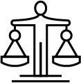 person holding scales icon