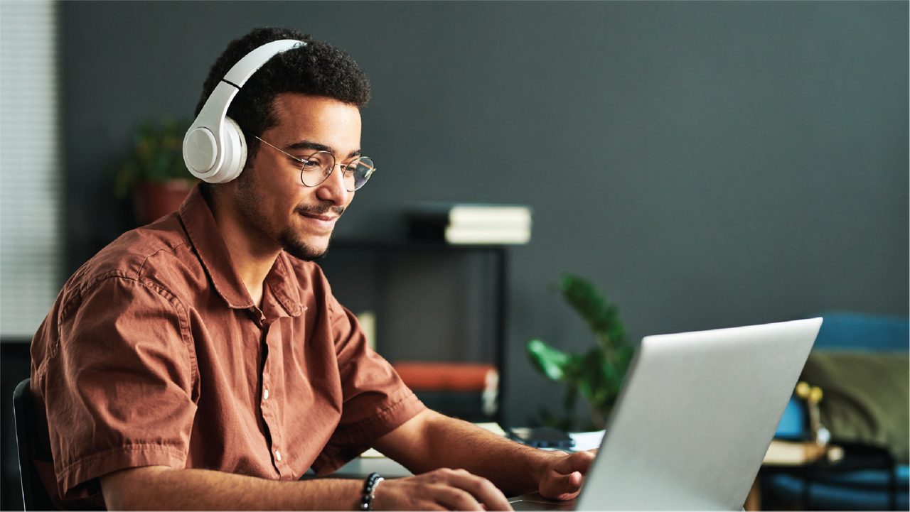 Employee on a virtual meeting.