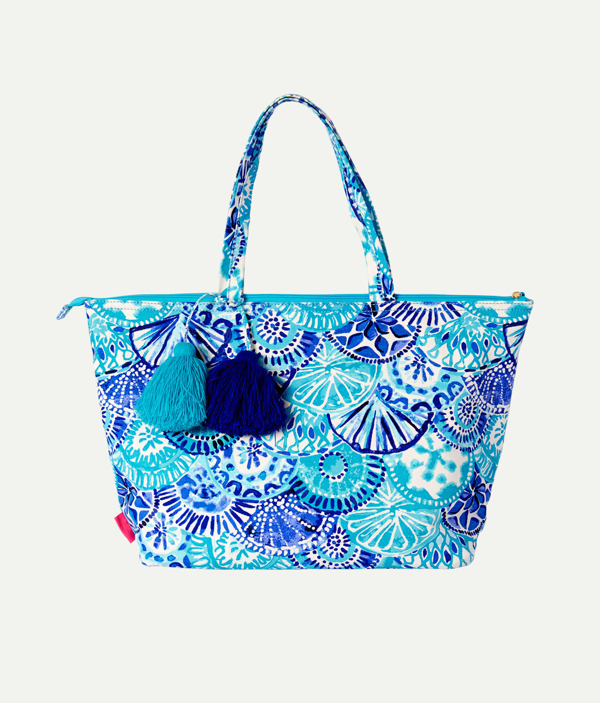 LILLY PULITZER WOMEN'S PALM BEACH ZIP UP TOTE BAG IN BLUE, LILLY LOVES NANTUCKET - LILLY PULITZER,001292