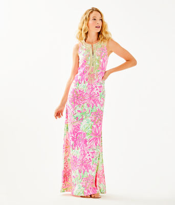 Lilly Pulitzer Carlotta Floral Maxi Dress In Resort White Koala Me Maybe |  ModeSens