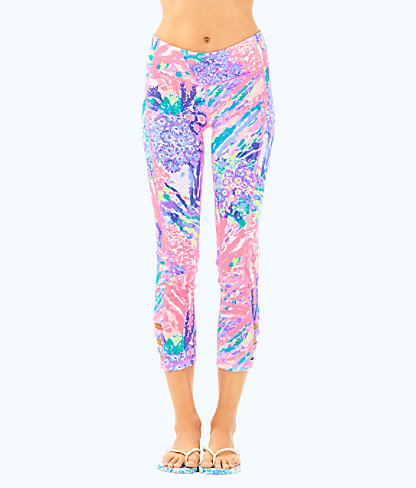 LILLY PULITZER WOMENS UPF 50+ LUXLETIC 21" WEEKENDER CROPPED LEGGING,27371
