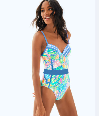 Lilly Pulitzer Palma One Piece Swimsuit In Bennet Blue Surf Gypsea