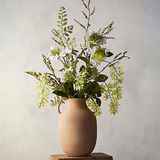 View larger image of Shop the Look: A Faux Leafy Green Arrangement in an Earthenware Vase