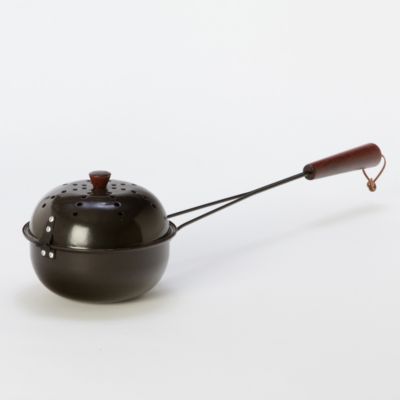 Metal Pot Campfire Popcorn Popper - Black