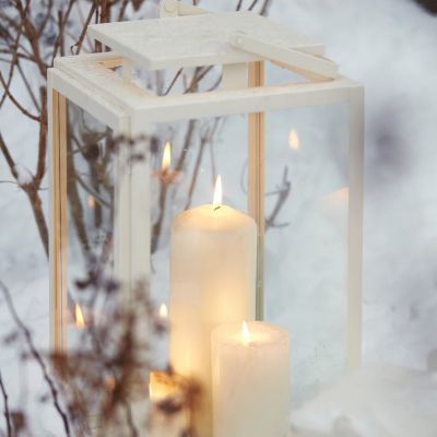 Shop the Look: Winter White Lanterns + Flameless Pillars