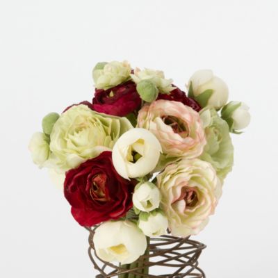 Silk Ranunculus Bouquet, White