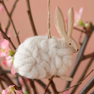 Wooly Rabbit Easter Ornament