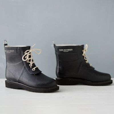 Ilse Jacobsen Laced Rain Boot, Short - Terrain