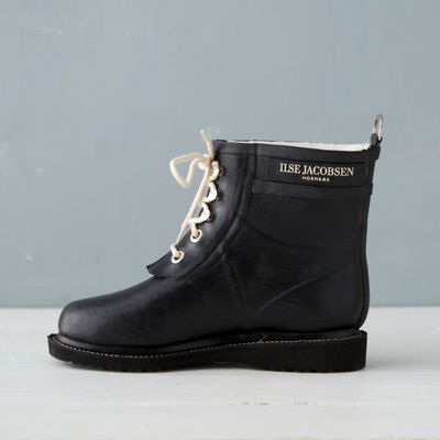 Ilse Jacobsen Laced Rain Boot, Short - Terrain